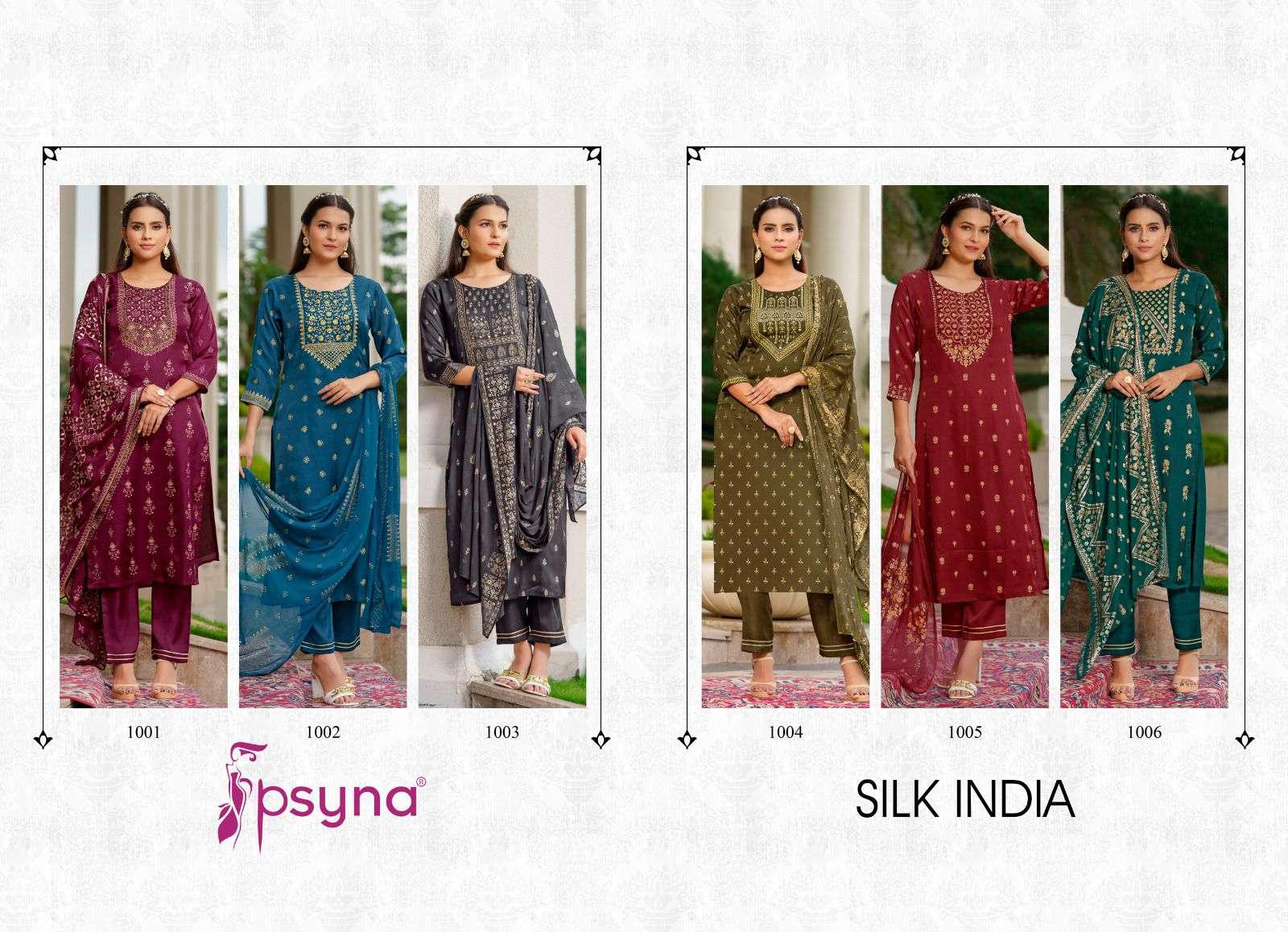 PSYNA SILK INDIA PRINTED KURTI PANT WITH DUPATTA MANUFACTURER (9)